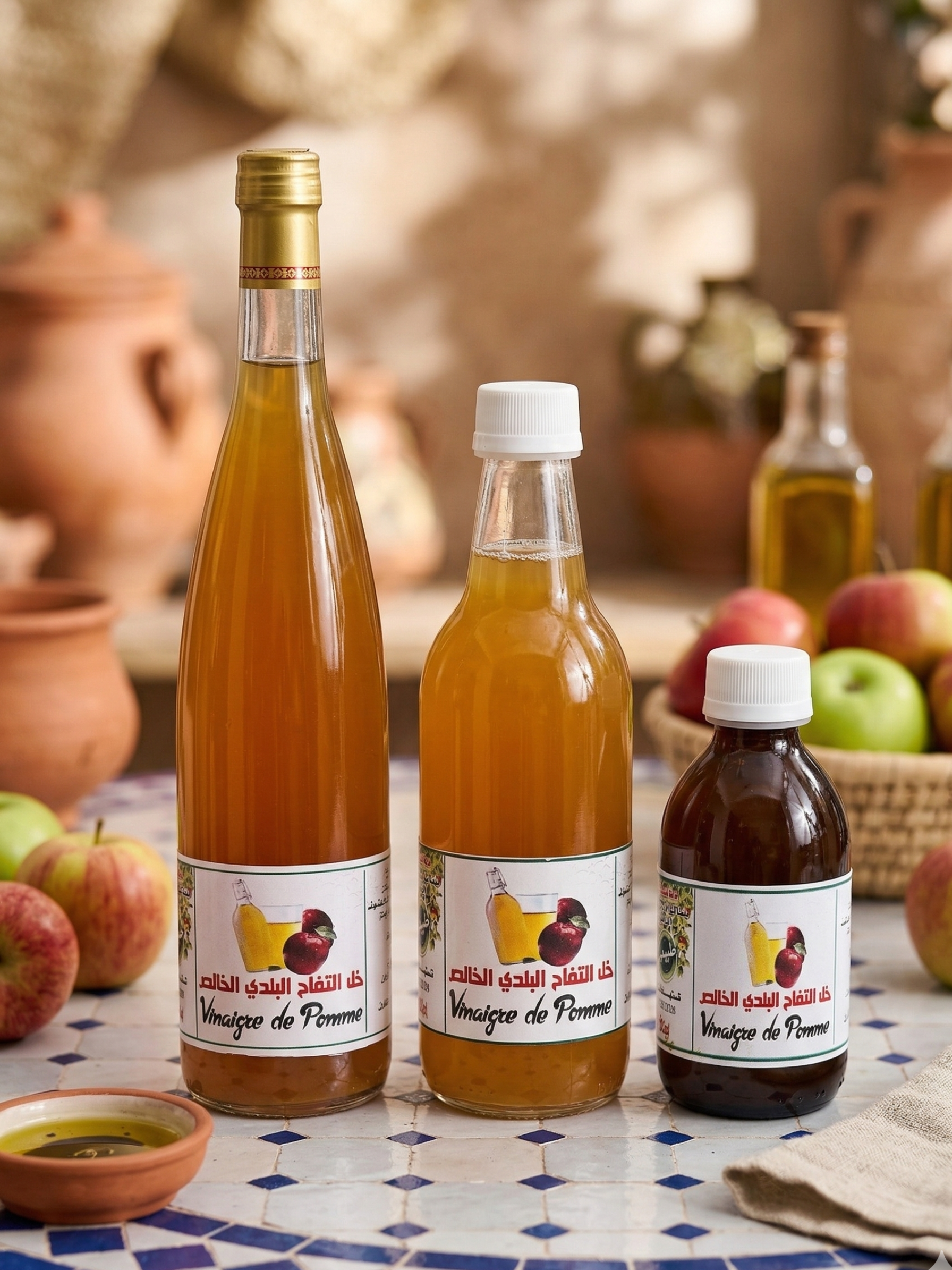 "سر الطبيعة في كل قطرة: خل تفاح بلدي خالص 100%"
